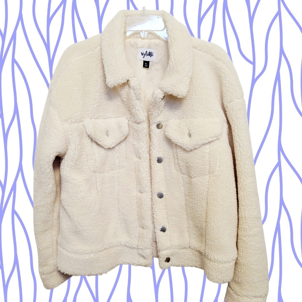 NEW Women's Vylette Cream Sherpa Jacket XL - NWOT - LOWEST PRICE